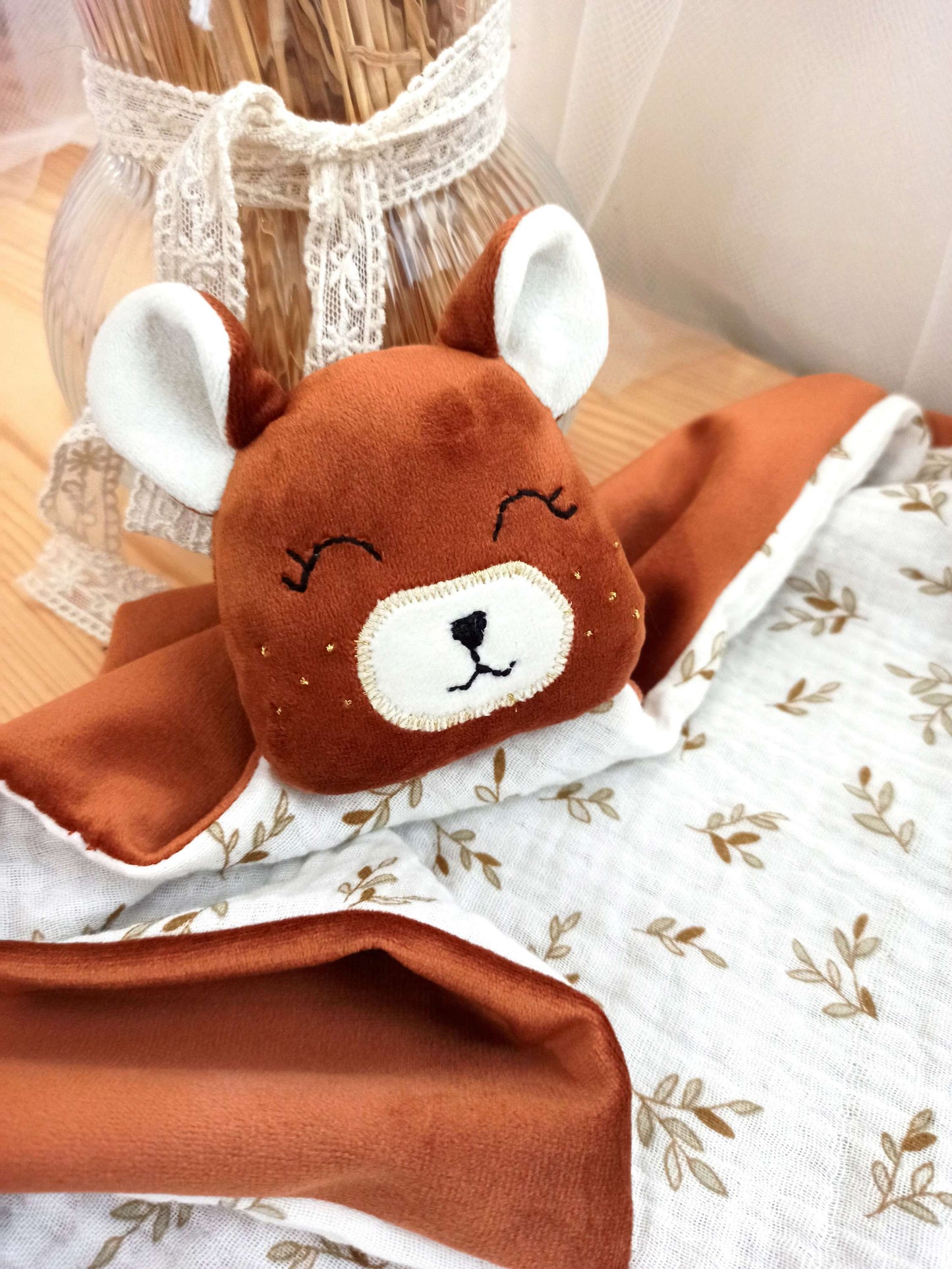 Doudou Ours Léon - Modèle Personnalisable fait main