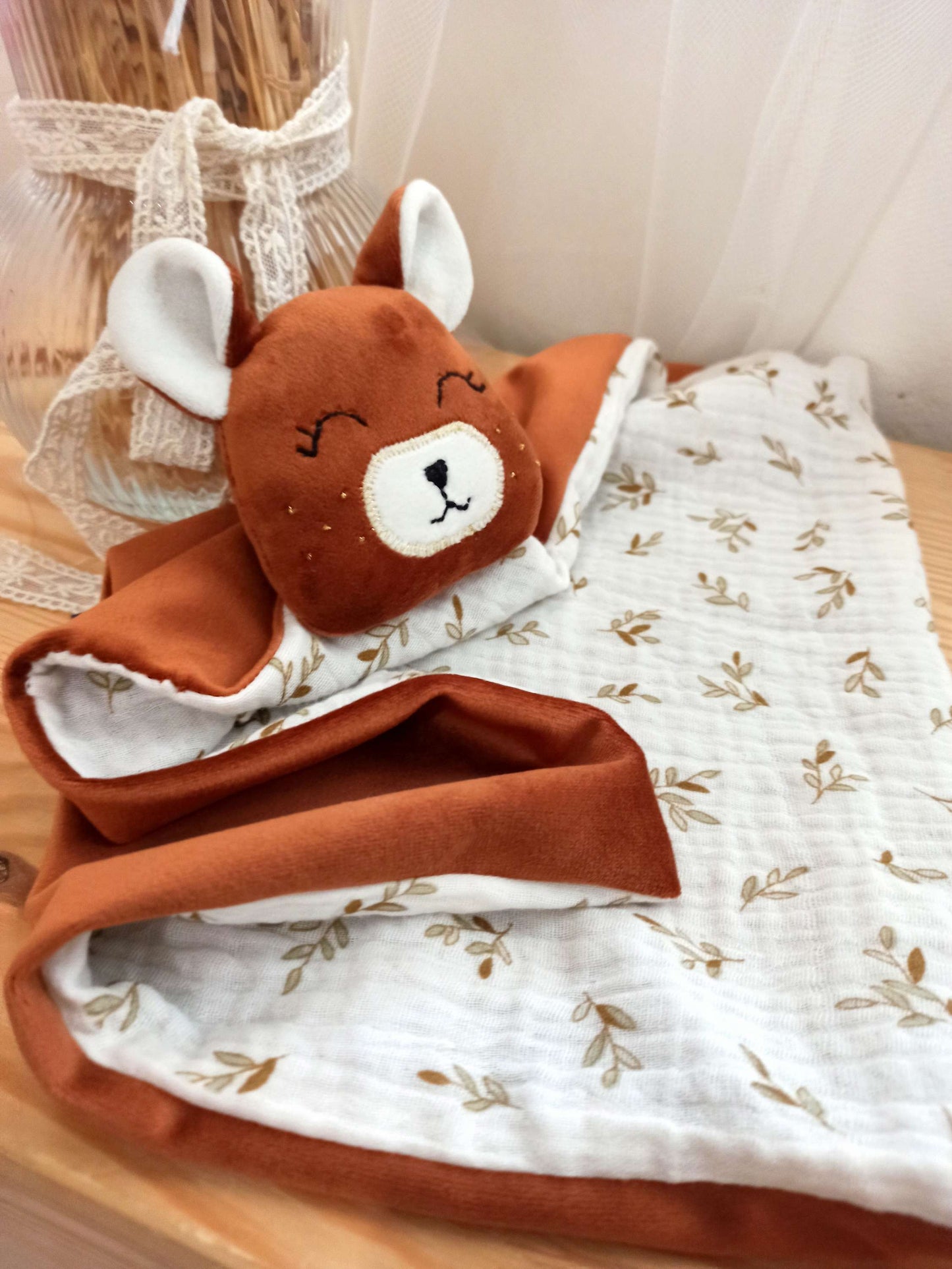 Doudou Ours Léon - Modèle Personnalisable fait main