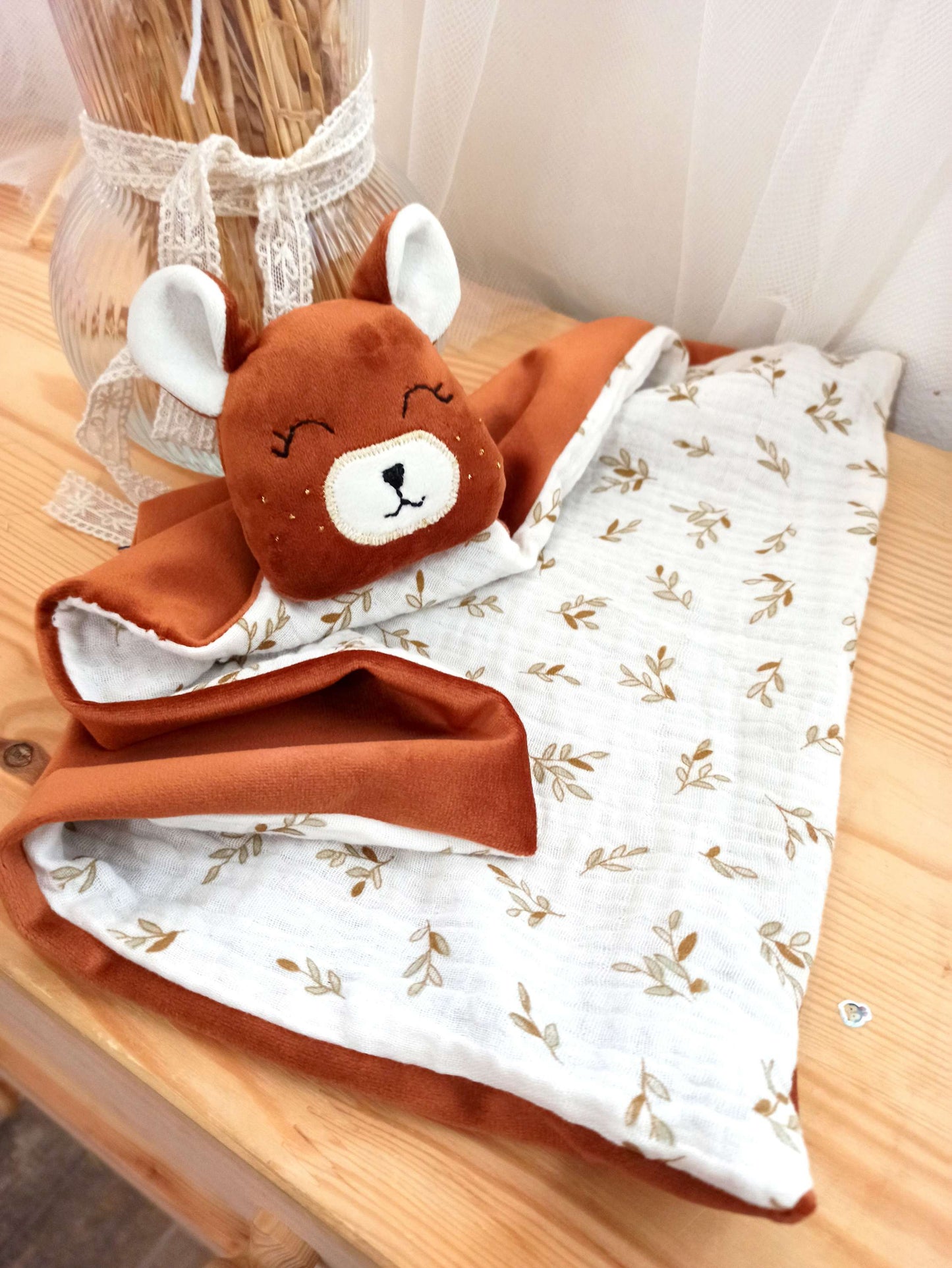 Doudou Ours Léon - Modèle Personnalisable fait main