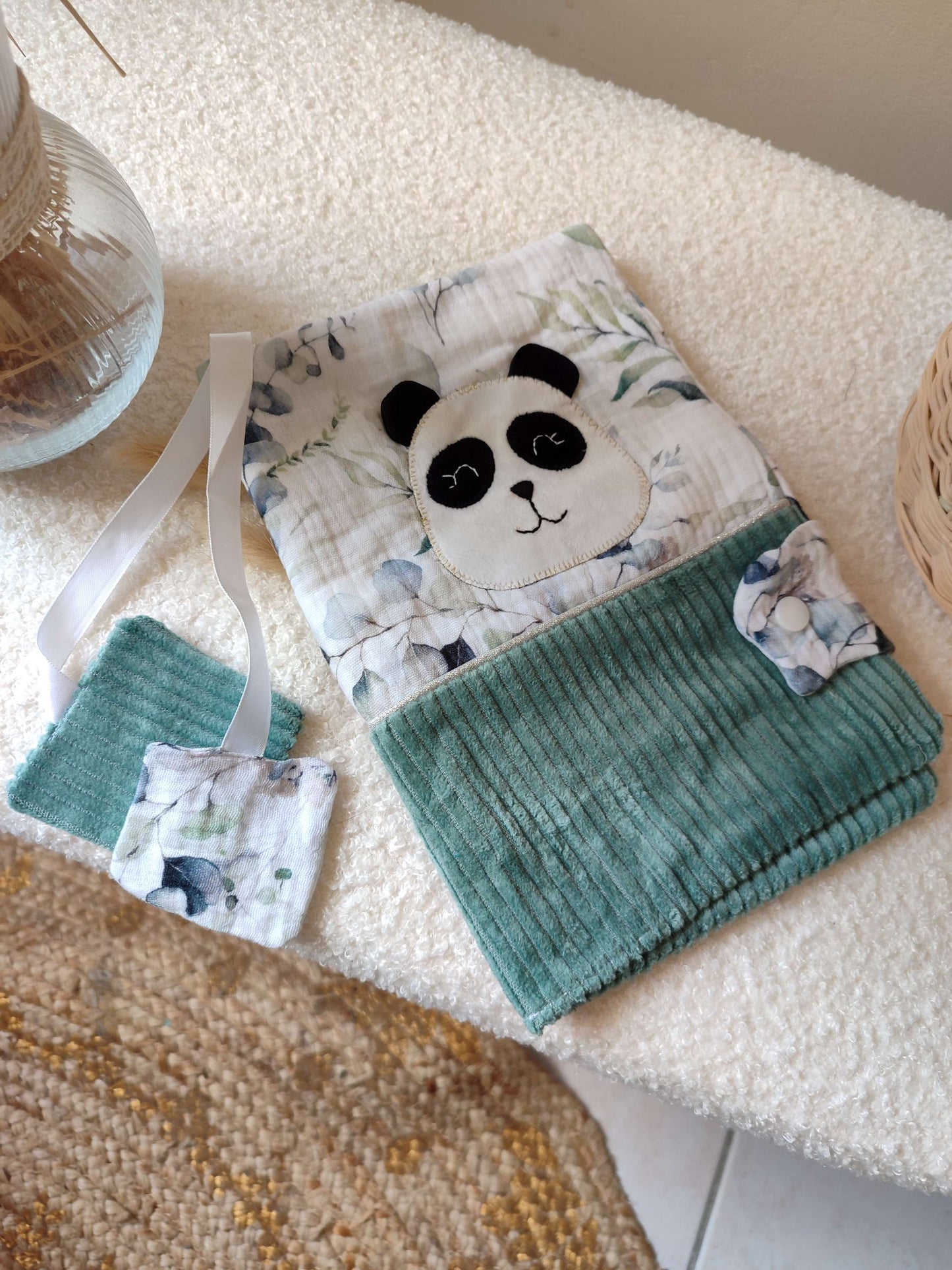 Protège carnet de santé Panda - modèle Personnalisable