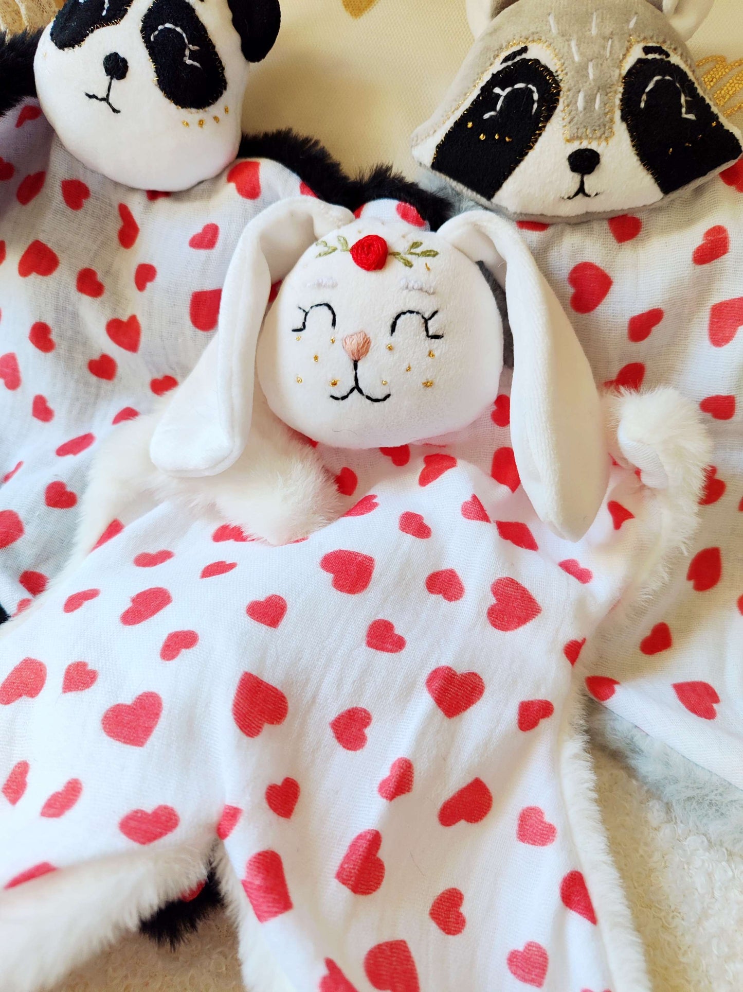 Doudou lapin - modèle cœur disponible