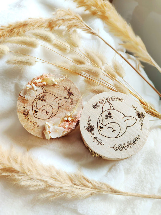 Boite à bijoux en bois + option prénom