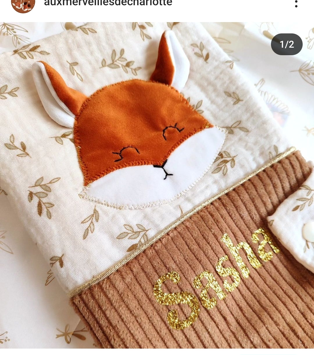 Protège carnet de santé Renard - modèle Personnalisable