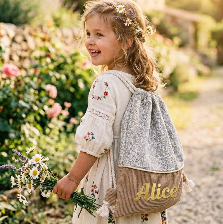 Sac pochon maternelle personnalisable