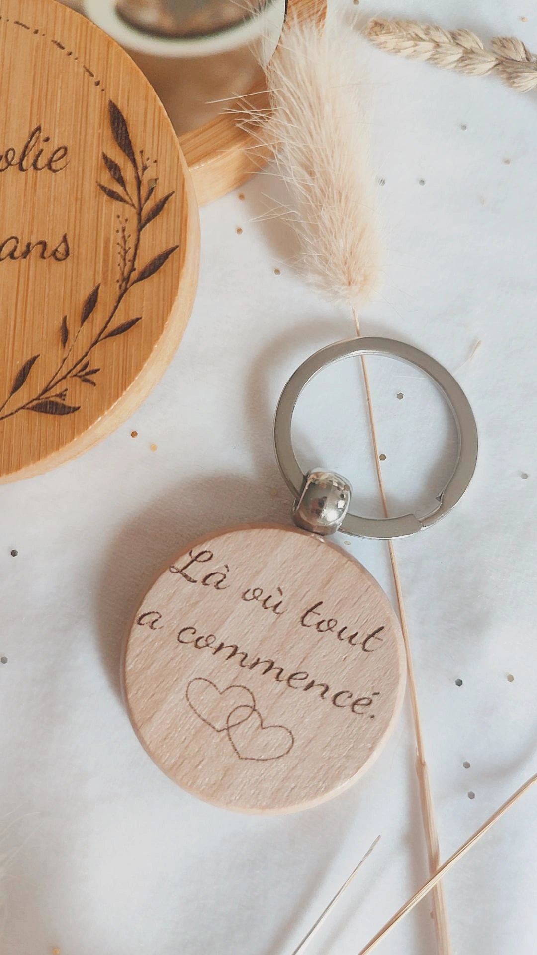 ✨ Mini Coffret Cadeau Noël Maman – Miroir + Porte-clé personnalisé ✨