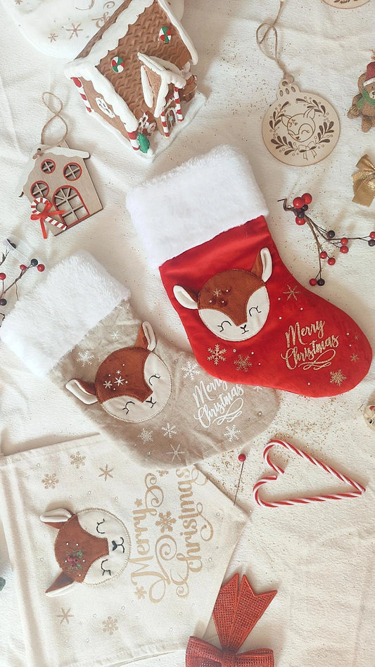 Chaussette de Noël Rosie La biche ✨- Personnalisable