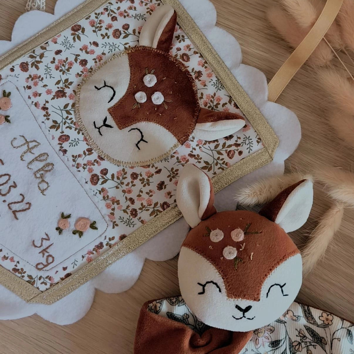 Fanion déco souvenir de naissance sur mesure et unique ✨
