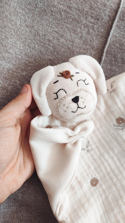 Doudou Chien Golden - doudou fait main personnalisé