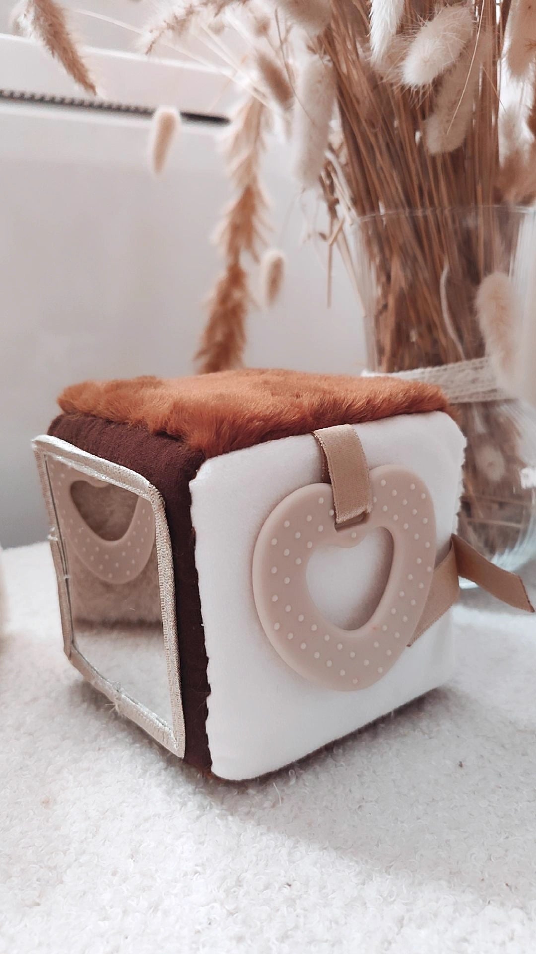 Cube d' éveil nomade marron - vichy