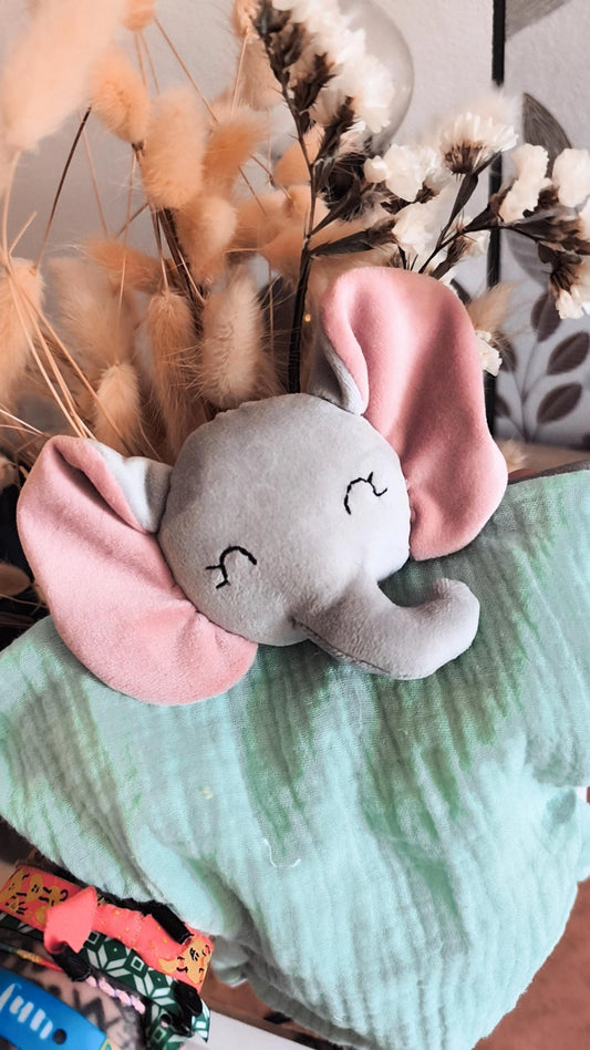 Doudou Elephant Nino personnalisé - fait main sur mesure