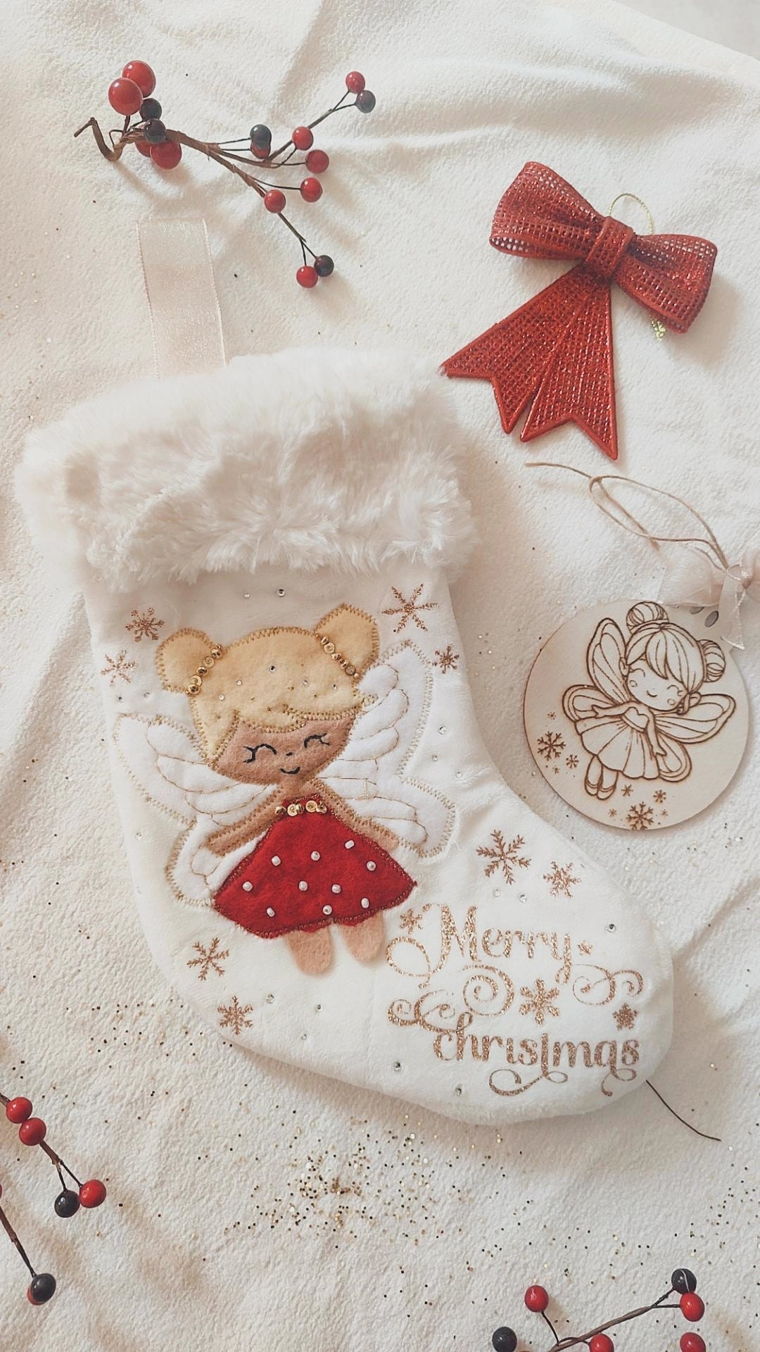 Chaussette de Noël modèle Fée Edana - Personnalisable