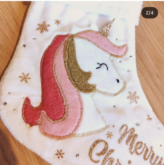 Chaussette de Noël Licorne 🦄 ✨- Personnalisable