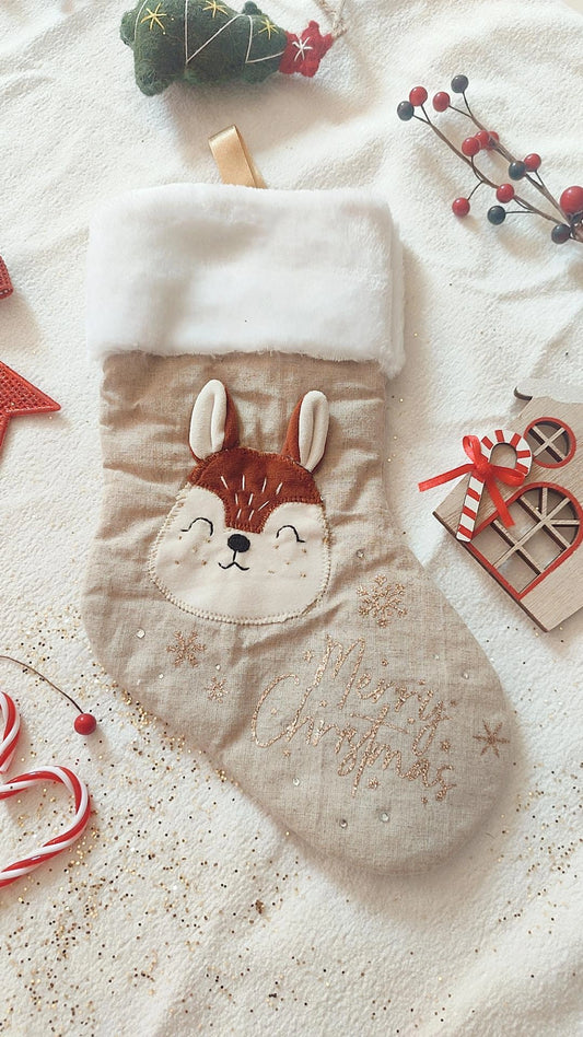 Chaussette de Noël modèle Crunch Écureuil 🐿️- Personnalisable