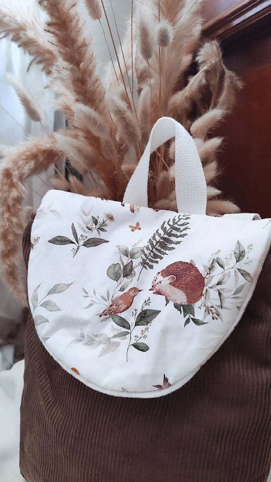 Sac à dos crèche / maternelle – Modèle forêt en tissu fait main
