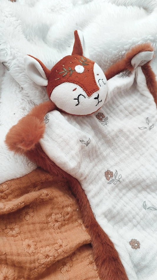Doudou biche - modèle fleurs disponible