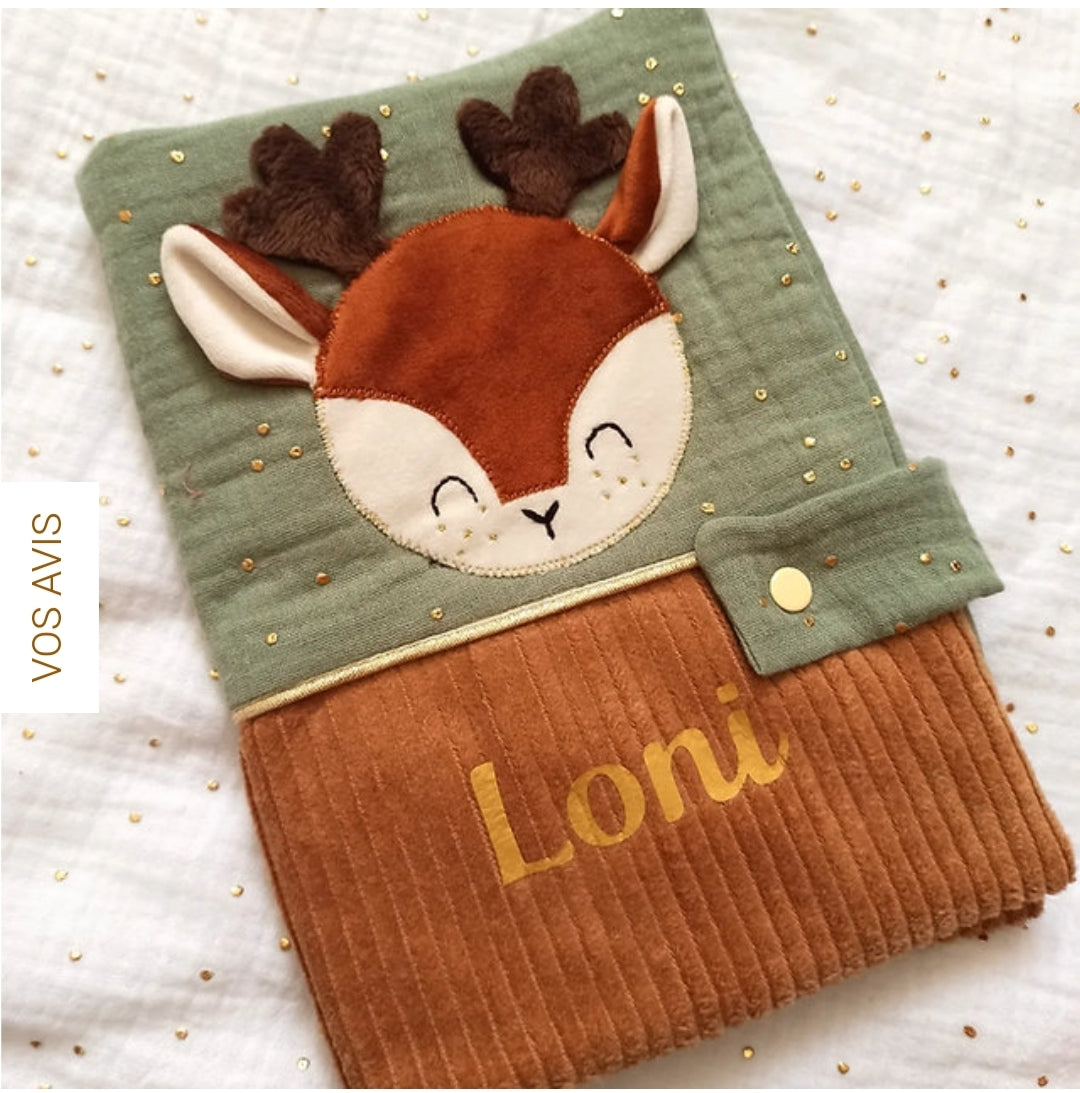 Protège carnet de santé cerf - modèle Personnalisable