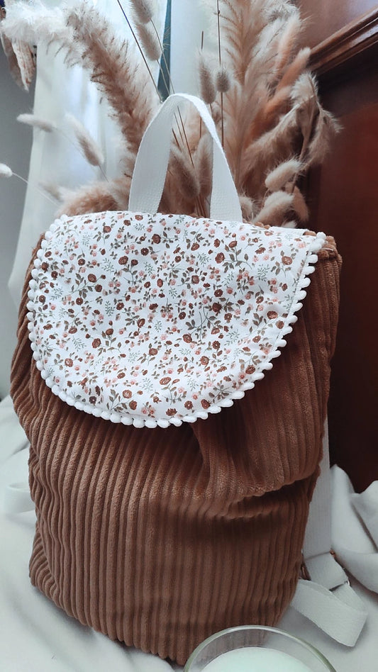 Sac à dos crèche / maternelle – Modèle ELéonie en tissu fait main