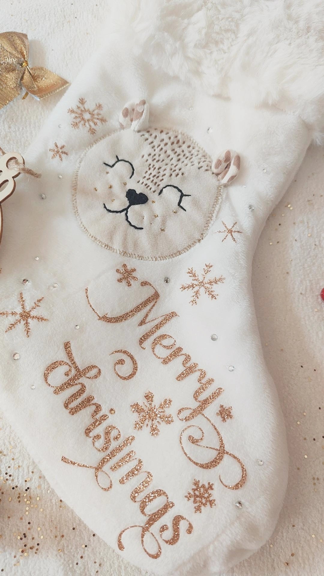 Chaussette de Noël modèle Savanah le léopard - Personnalisable