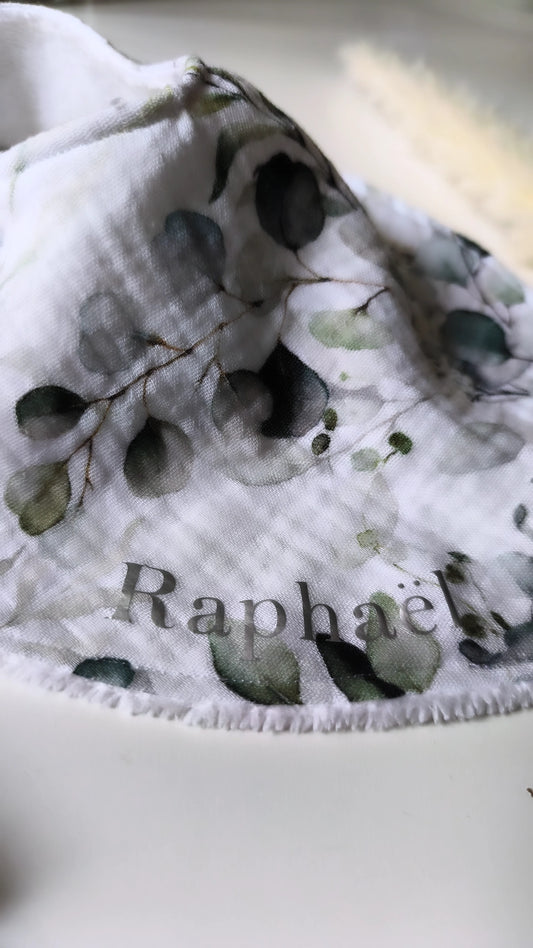Bavoir Bandana Personnalisé en Éponge et Gaze de Coton – Confort & Style de 0 à 36 mois