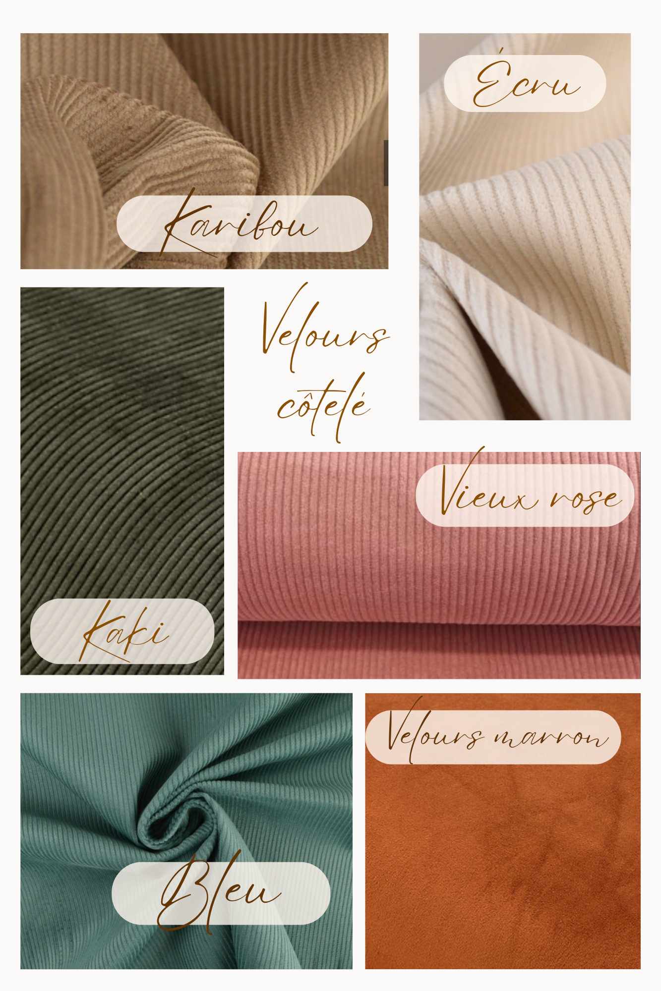 velours côtelé pour sac à dos et protège carnet personnalisé