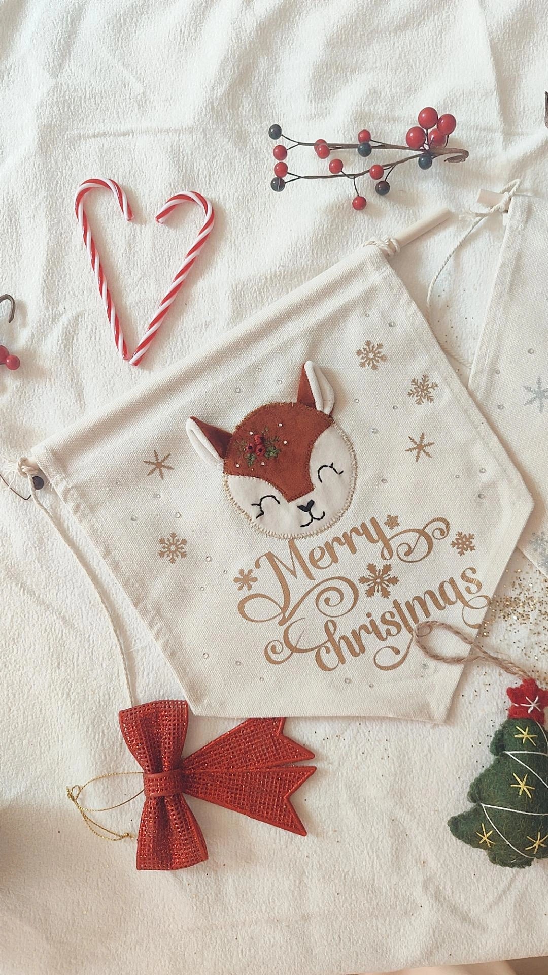 Les Fanions de Noël 🧸 Cousu à la main et personnalisable - Commande ouverte jusqu'au 5 novembre !