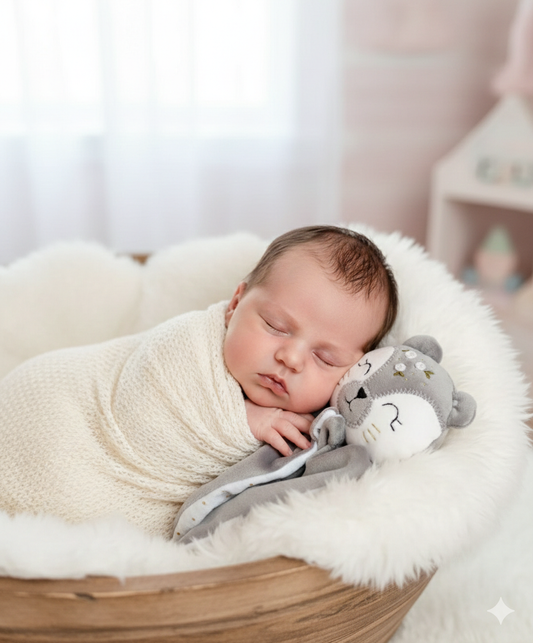 Doudou Lola la Loutre - doudou fait main personnalisé