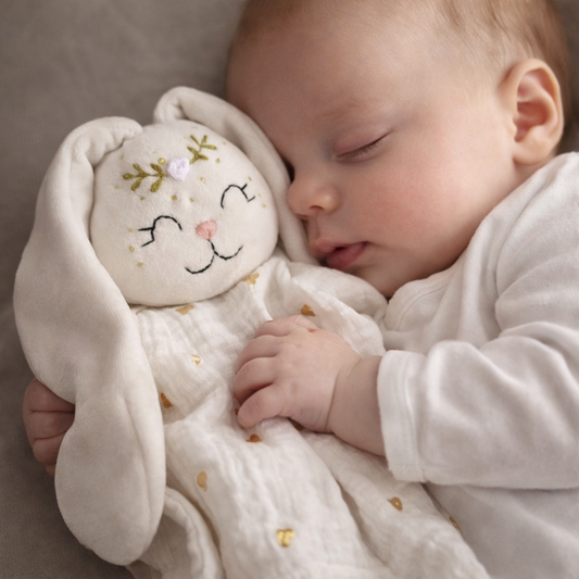 Doudou lapin Grace personnalisé – Fait main en France