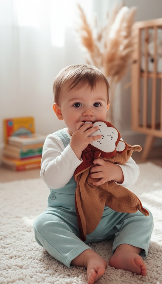 Doudou singe Bao - doudou fait main personnalisé - symbole de malice et de curiosité