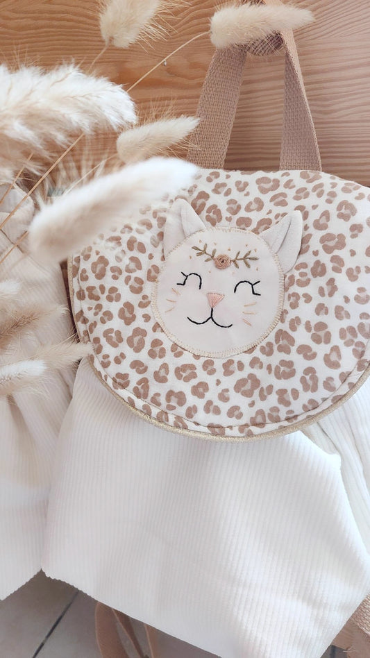 Sac à dos personnalisable à l' effigie de notre doudou Luna le chat