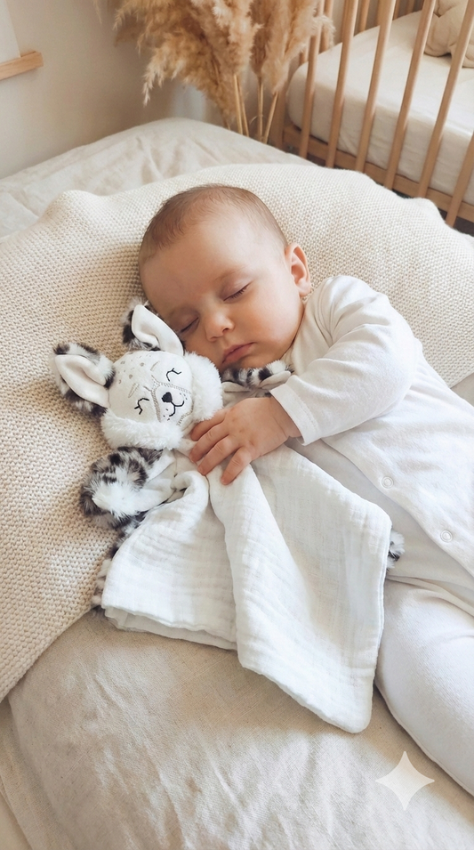 Doudou Lynx personnalisé – Doudou bébé fait main, symbole de protection et d’intuition