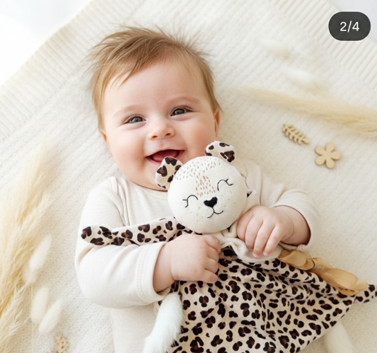 Doudou Savannah Le Léopard - doudou fait main personnalisé