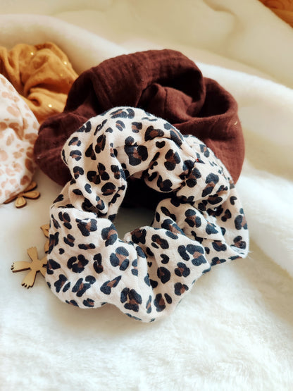 Chouchou Gaze de coton Léopard Lot de 2