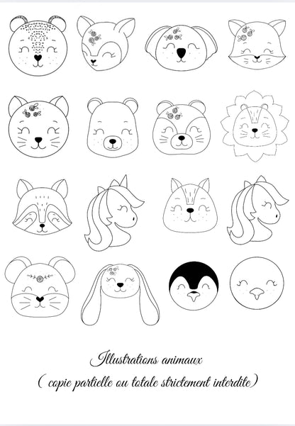 Plaque annonce naissance Prénom+ animal personnalisable