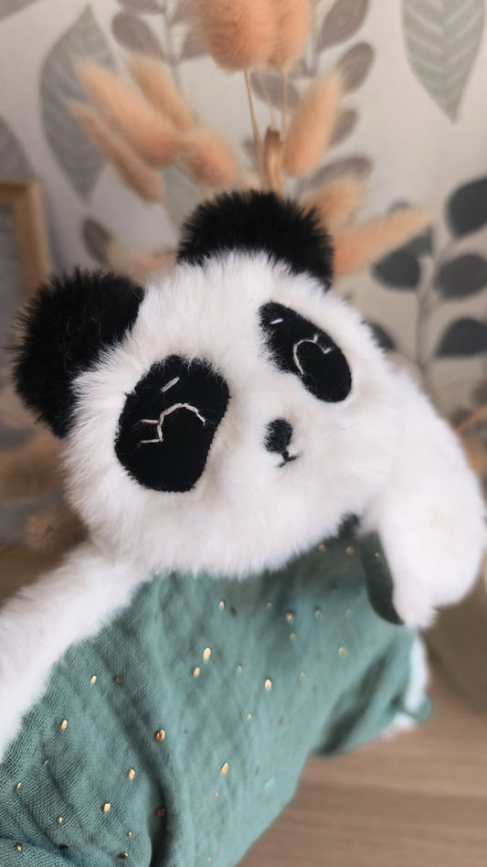 Doudou Gao le Panda - doudou fait main personnalisé