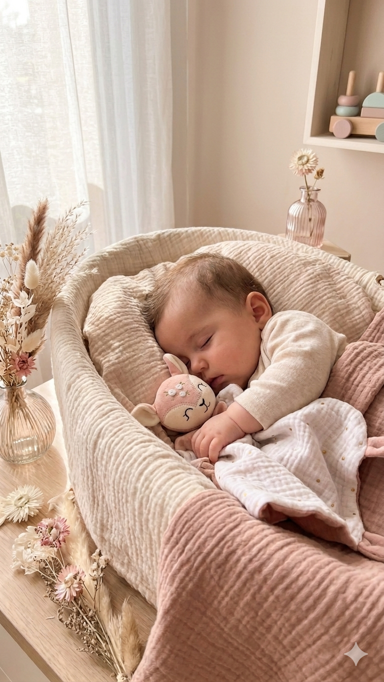 Doudou Biche Rosie Rose  - modèle personnalisable fait main