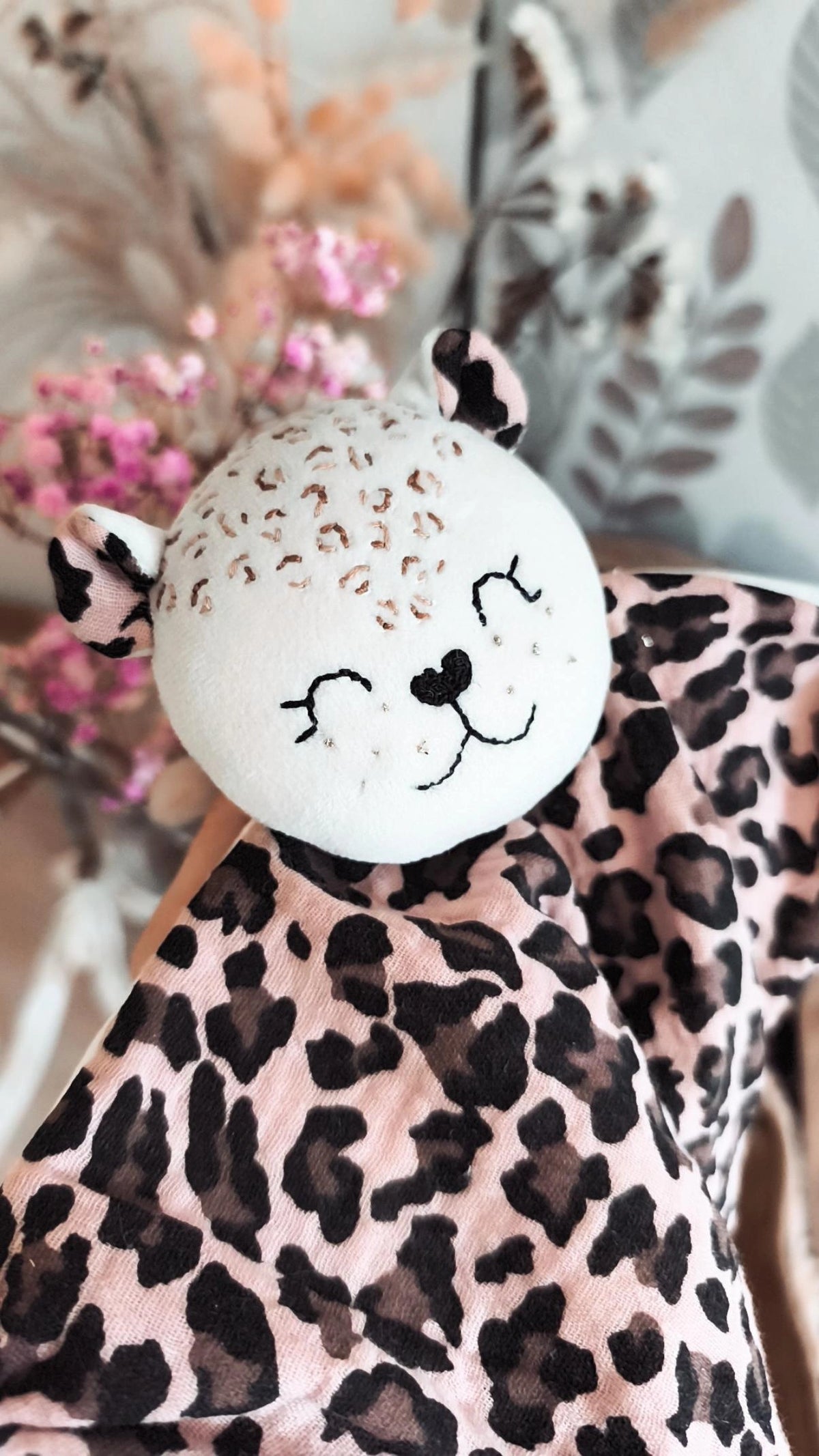 Doudou Savannah Le Léopard - doudou fait main personnalisé