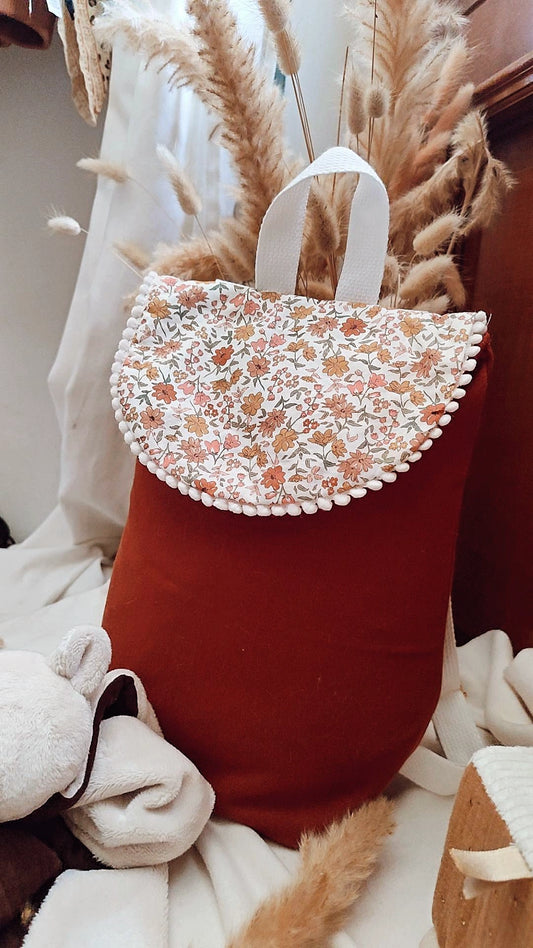 Sac à dos crèche / maternelle  – Modèle Champêtre en tissu fait main