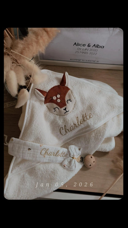 Cape de bain à applique animal - modèle personnalisable