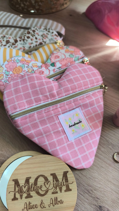 Porte Monnaie Coeur - modèle personnalisable tissu et texte