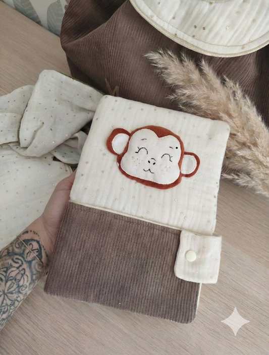 Protège carnet de santé singe - modèle Personnalisable