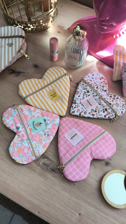 Porte Monnaie Coeur - modèle personnalisable tissu et texte