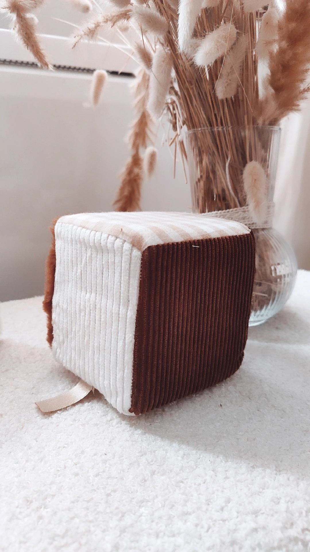 Cube d' éveil nomade marron - vichy