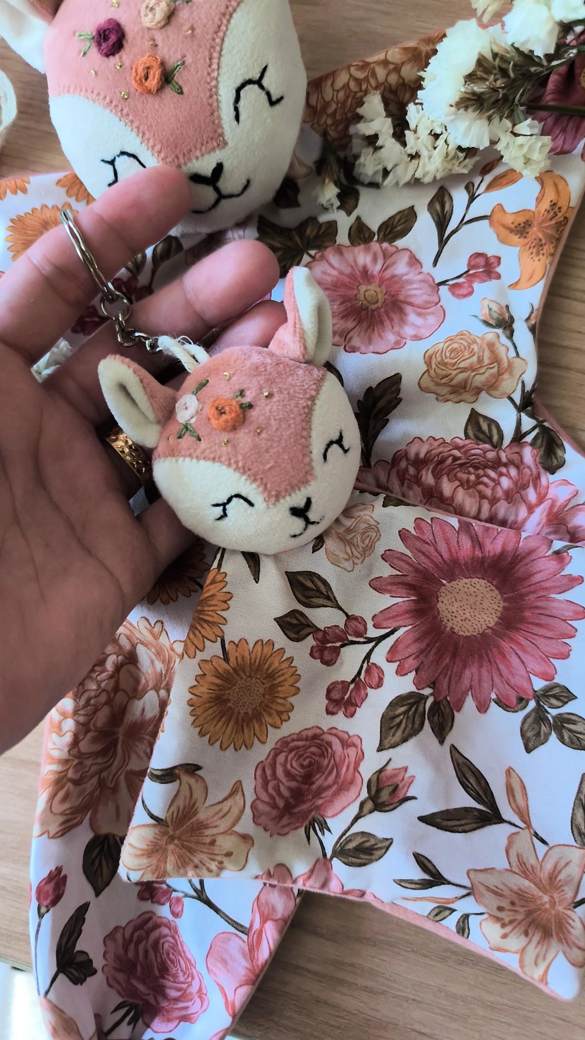 Le Porte-Clés Souvenir "Un peu de sa douceur, partout"  personnalisé - fait main sur mesure
