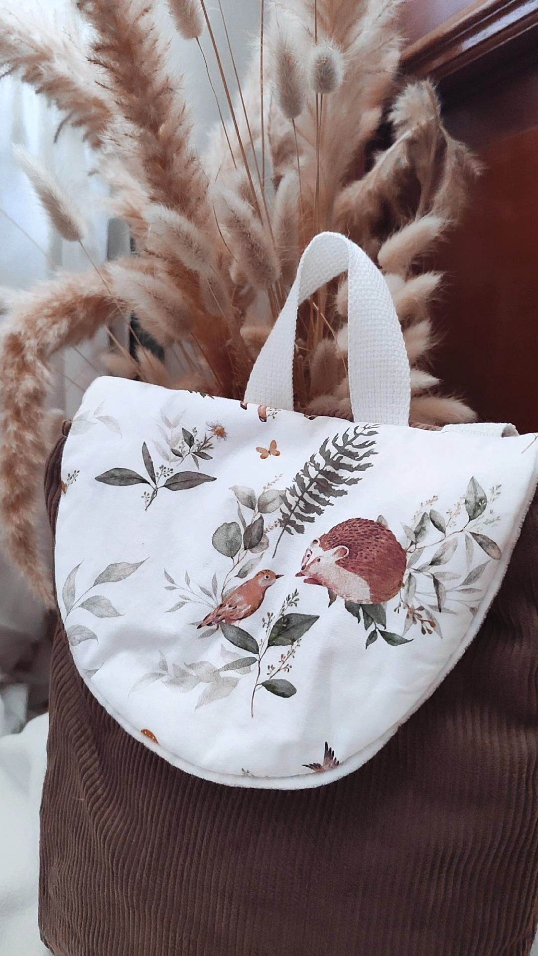 Sac à dos crèche / maternelle  – Modèle forêt en tissu fait main