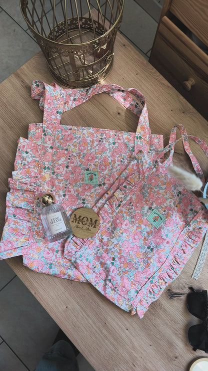 Duo Tote Bag Maman et Mini  - modèle personnalisable tissu et texte