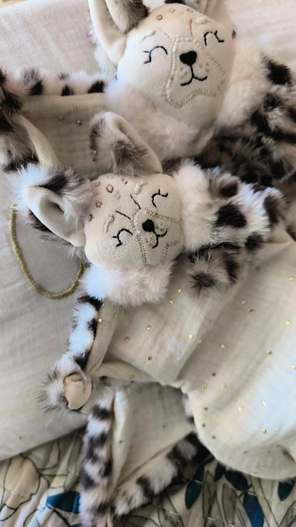 Mini Doudou Lynx personnalisé – Doudou bébé fait main, symbole de protection et d’intuition