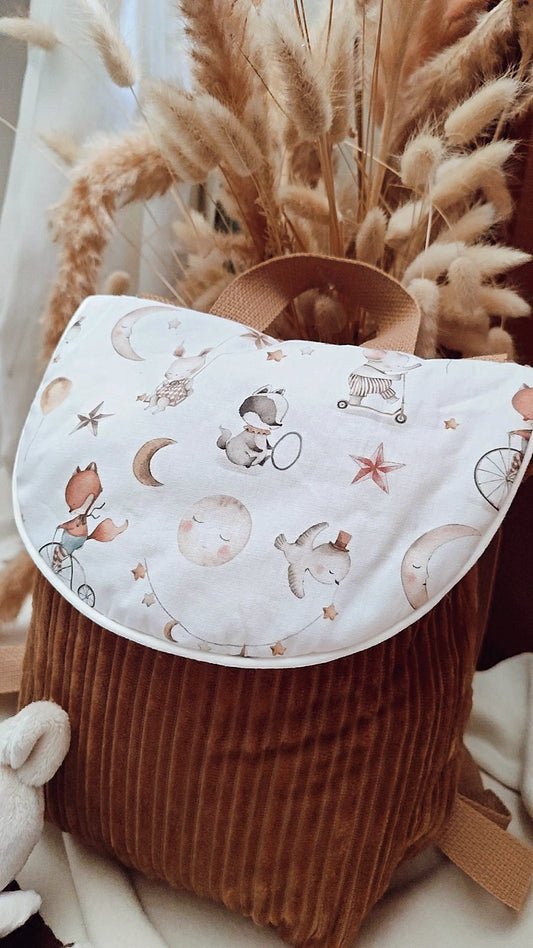 Sac à dos crèche / maternelle  - modèle animaux cirque en tissu fait main