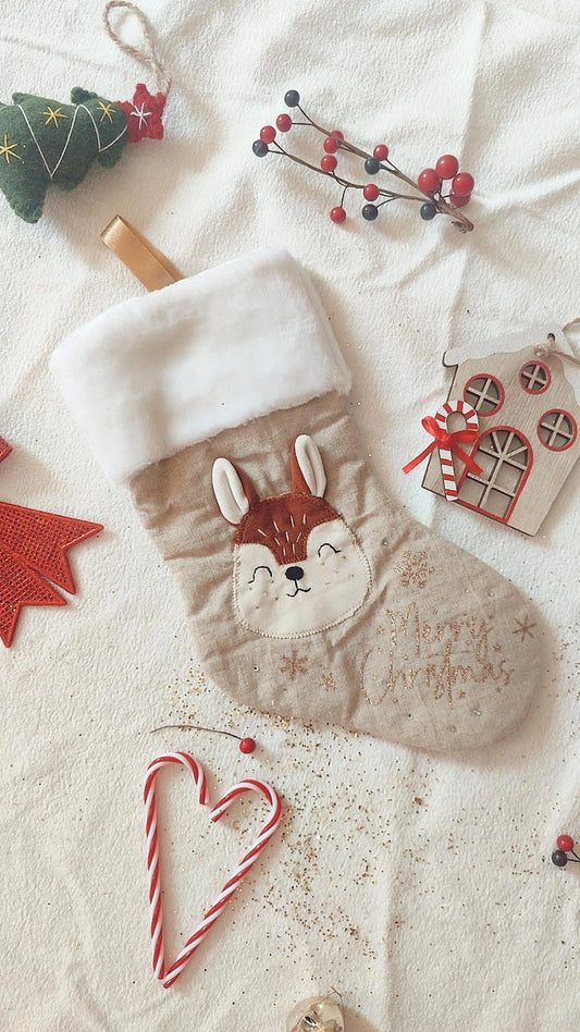 Chaussette de Noël modèle Crunch Écureuil 🐿️- Personnalisable