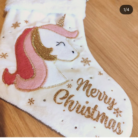 Chaussette de Noël Licorne 🦄 ✨- Personnalisable