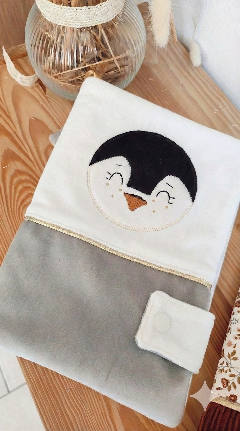 Protège carnet de santé Pingouin  - modèle Personnalisable